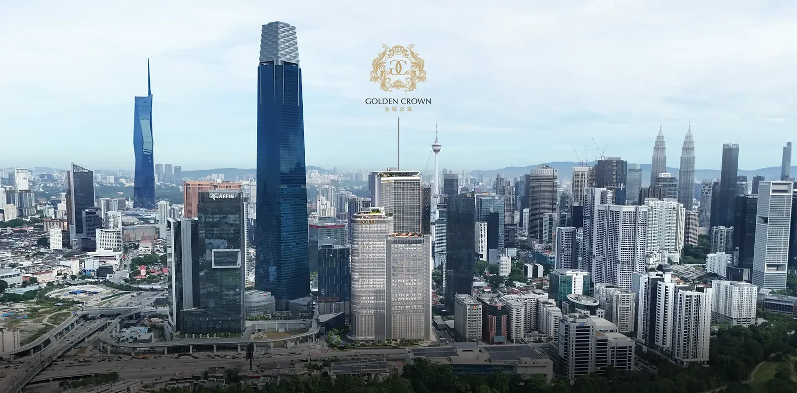 Golden Crown Residence in context against the Kuala Lumpur skyline
